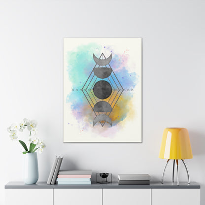 Moon Phases Canvas Stretched