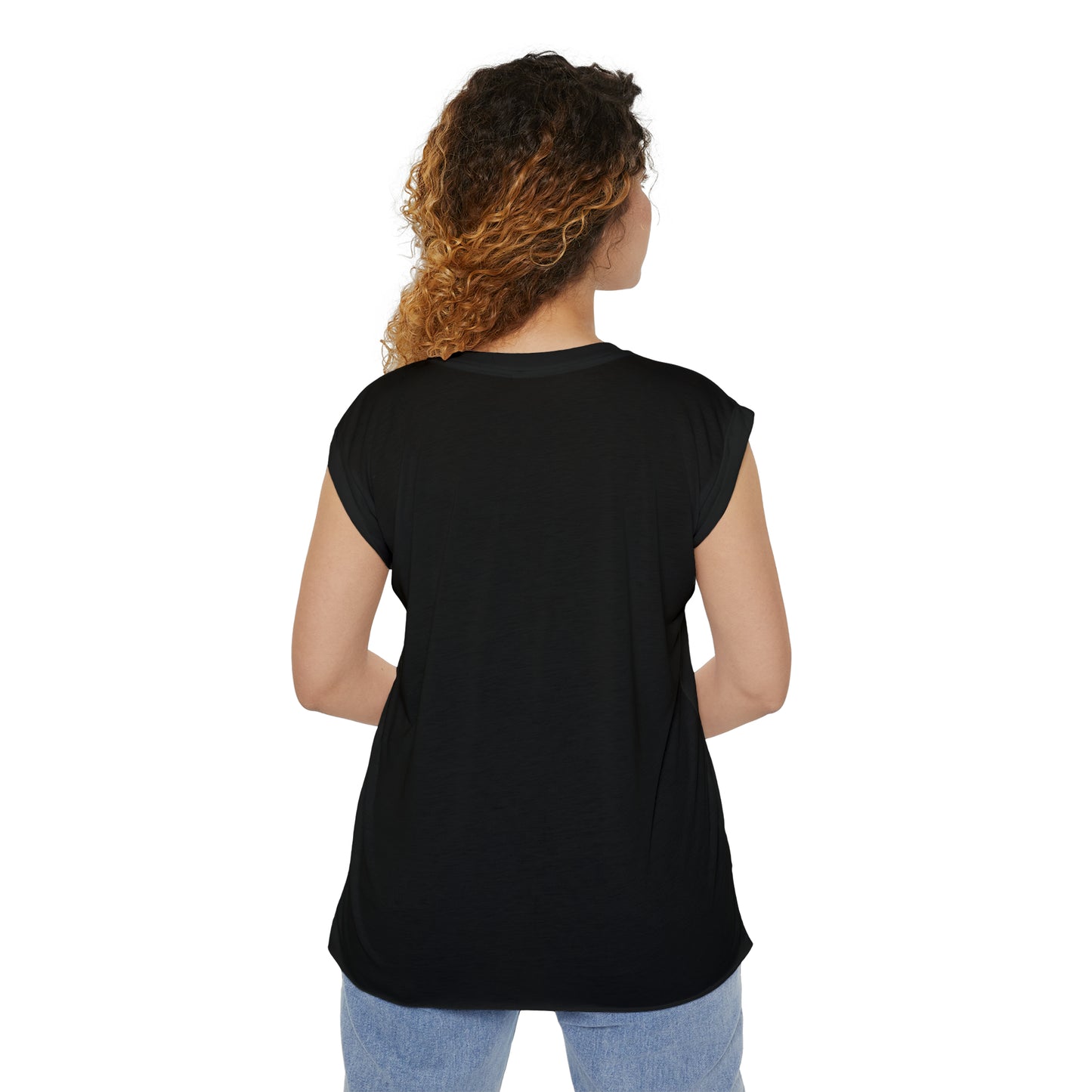 Zen Guardian Flowy Rolled Cuffs Muscle Tee