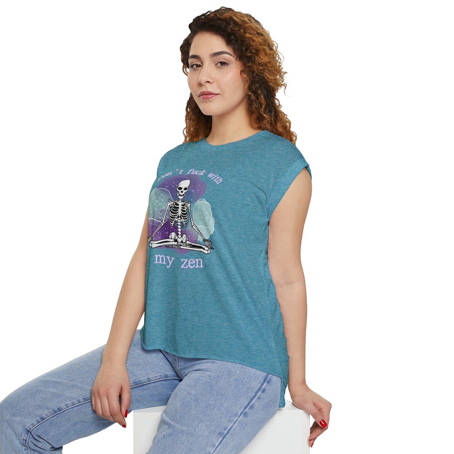 Zen Guardian Flowy Rolled Cuffs Muscle Tee