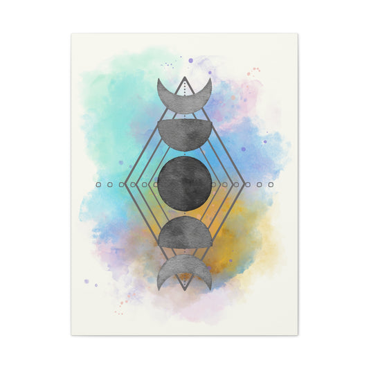 Moon Phases Canvas Stretched