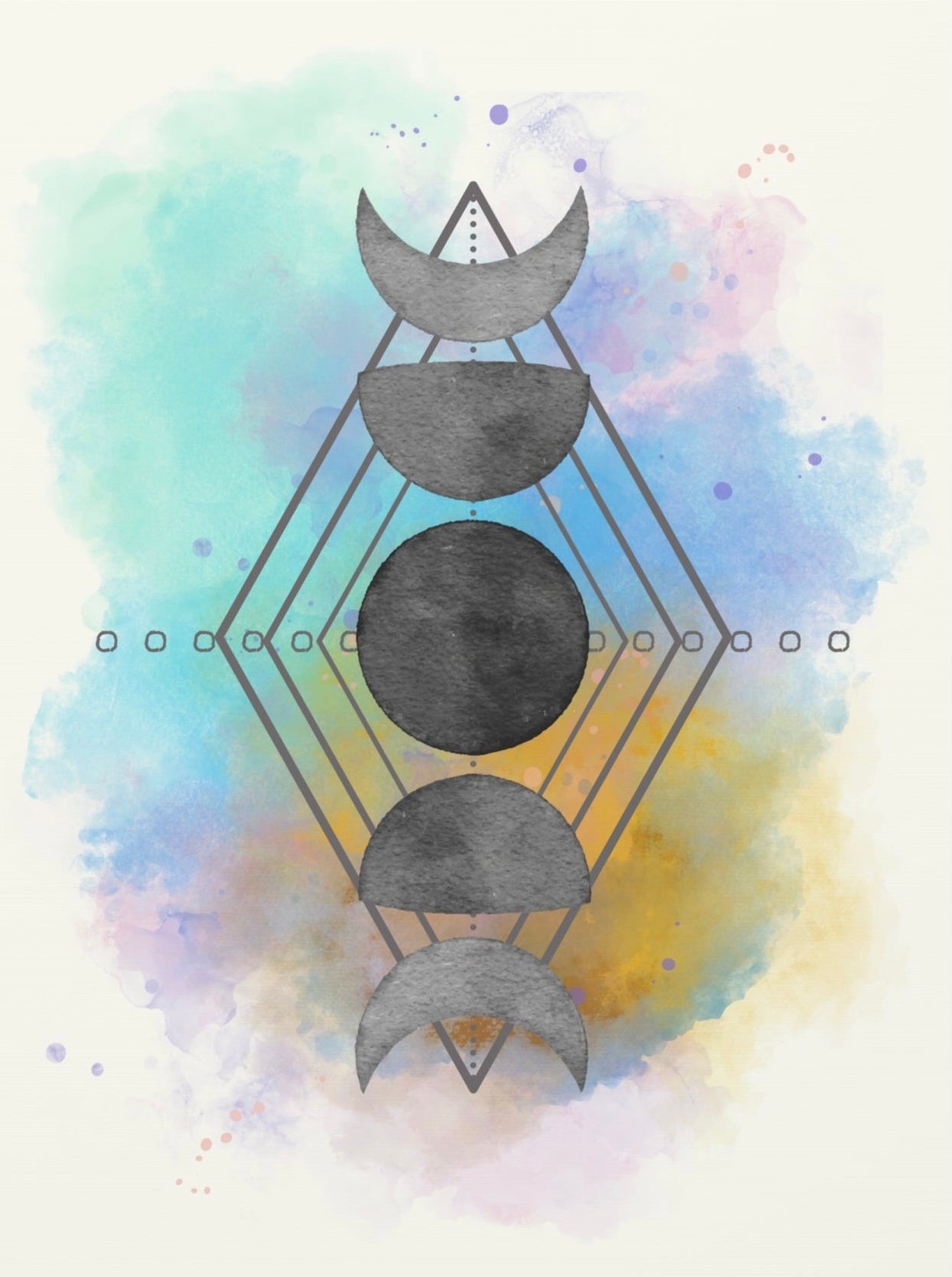 Moon Phases Canvas Stretched